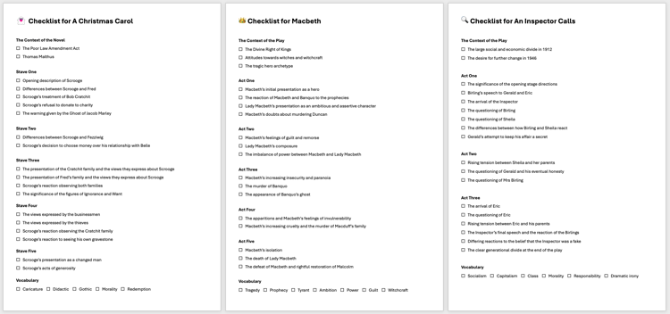 Image - Revision Checklists