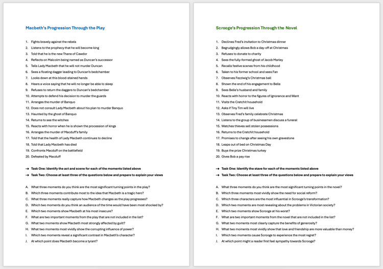 Reflection Tasks for Macbeth and A Christmas Carol-1